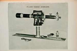 Plane table alidade (1894). Image courtesy of National Oceanic and Atmospheric Administration Department of Commerce.