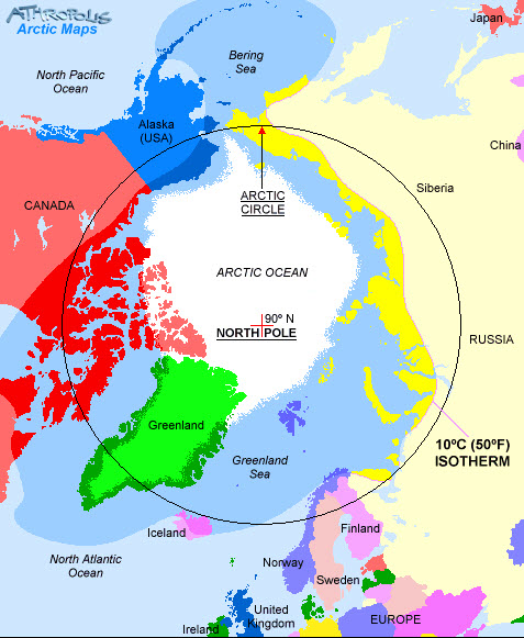 north pole map of territories