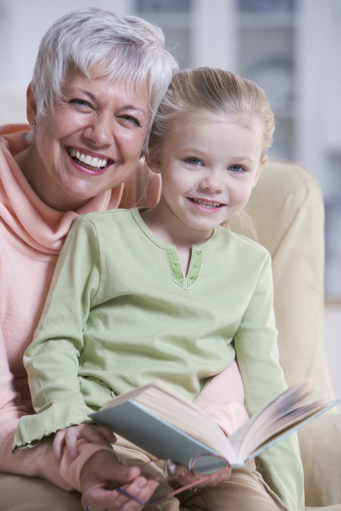 Grandmother Reading with Granddaughter
